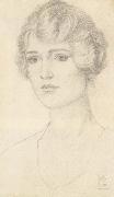 Joseph E.Southall Portrait Study of Janet Hutchinson oil painting reproduction